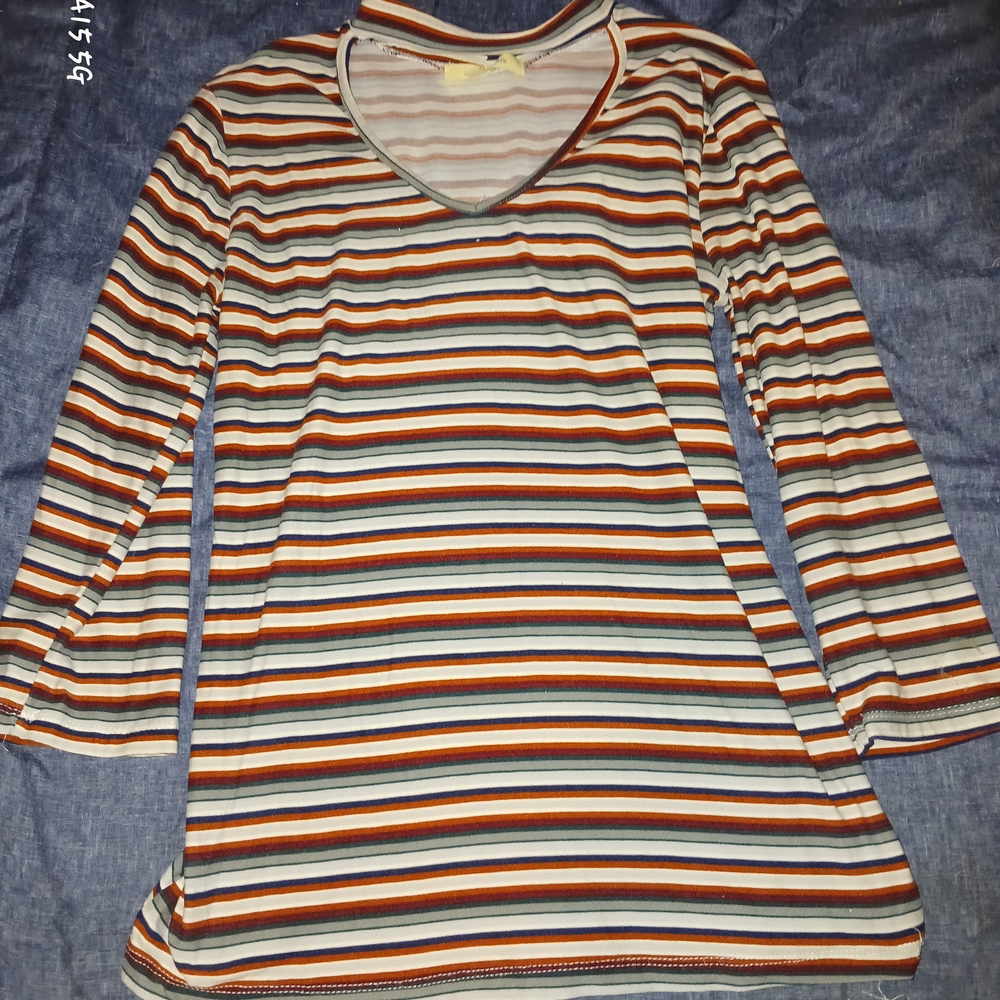 Wishful Park Gold and Brown Fitted Ribbed Tunic